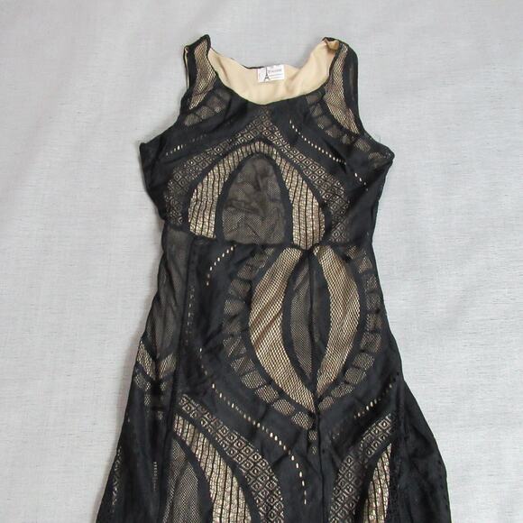Touche Dress Women M Black Goth Sleeveless Lace Crochet Maxi Witchy Vamp Evening - Picture 3 of 11